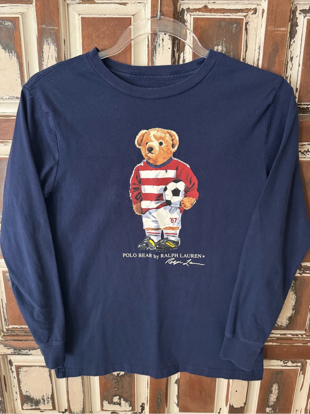 Polo Ralph Lauren "67" Bear Long Sleeve T-Shirt- Boys M(10-12)